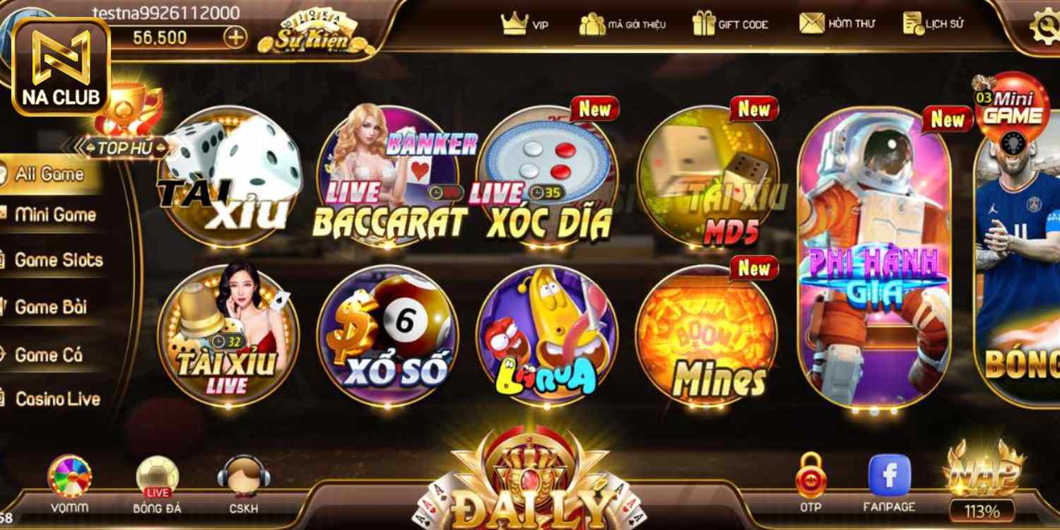 Giao diện cổng game Na99